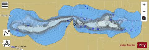 Clark Lake depth contour Map - i-Boating App