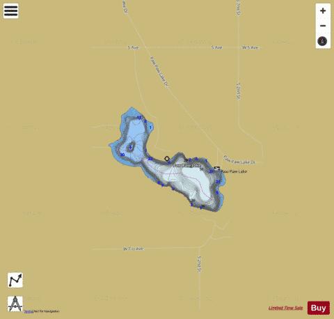 Paw Paw Lake depth contour Map - i-Boating App