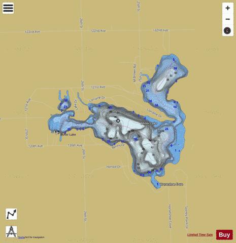 Miner Lake depth contour Map - i-Boating App