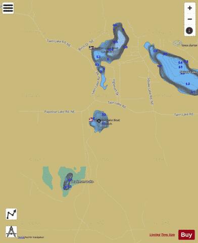 Papoose Lake depth contour Map - i-Boating App