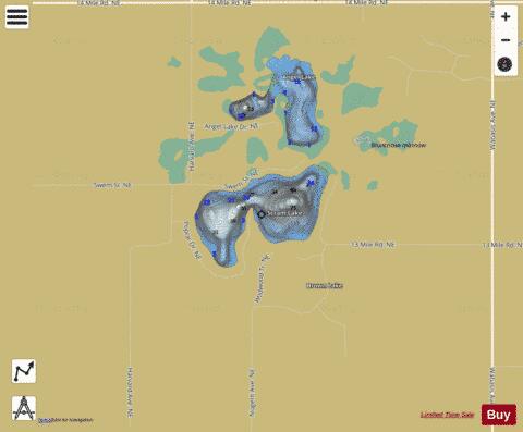 Scram Lake depth contour Map - i-Boating App