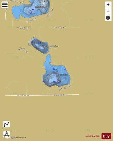 Brower Lake depth contour Map - i-Boating App