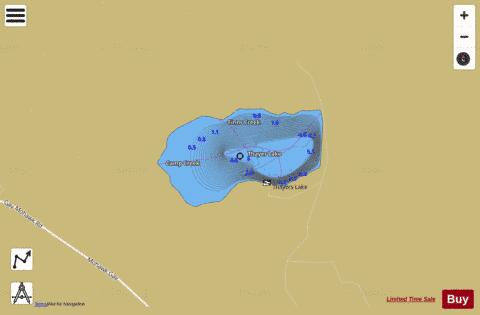 Thayer Lake depth contour Map - i-Boating App
