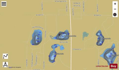 Government Lake depth contour Map - i-Boating App