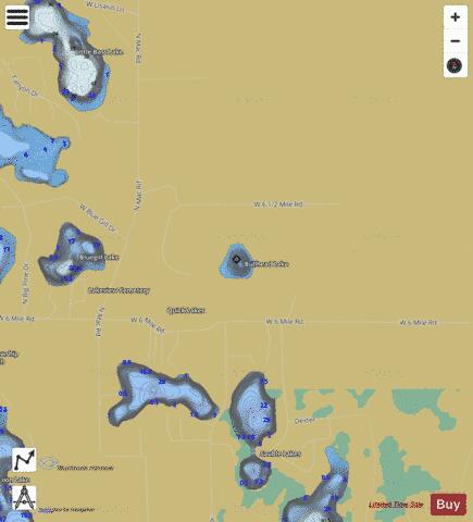 Bullhead Lake depth contour Map - i-Boating App