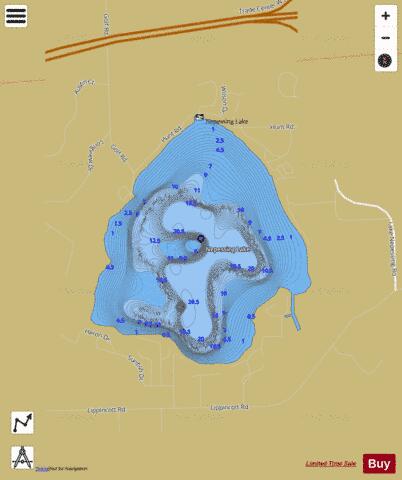 Nepessing Lake depth contour Map - i-Boating App