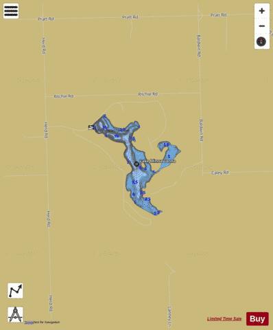 Lake Minnawanna depth contour Map - i-Boating App