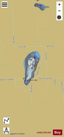 Davison Lake depth contour Map - i-Boating App