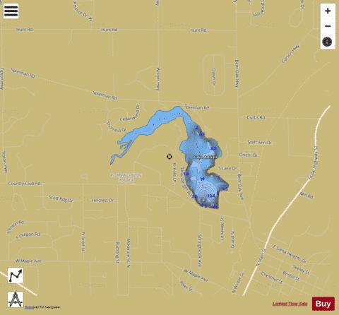 Lake Adrian depth contour Map - i-Boating App