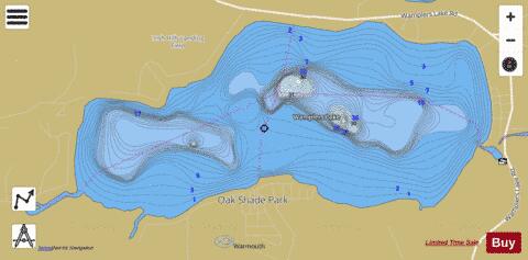 Wamplers Lake depth contour Map - i-Boating App