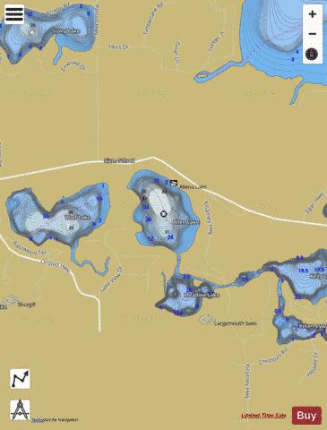 Allen Lake depth contour Map - i-Boating App