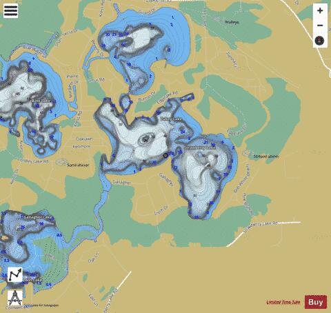 Strawberry Lake depth contour Map - i-Boating App