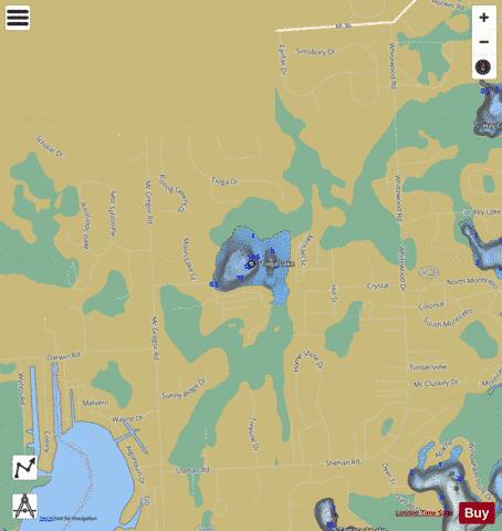 Tioga Lake depth contour Map - i-Boating App