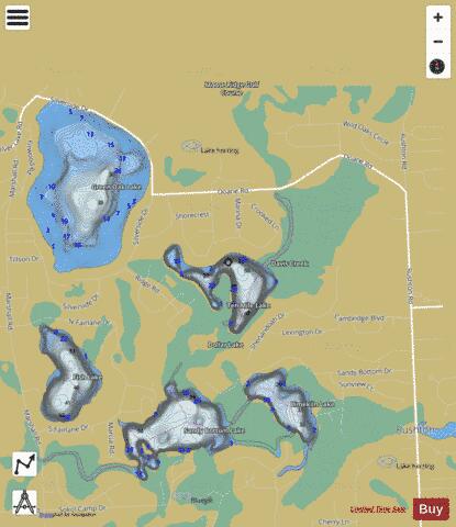 Ten Mile Lake depth contour Map - i-Boating App