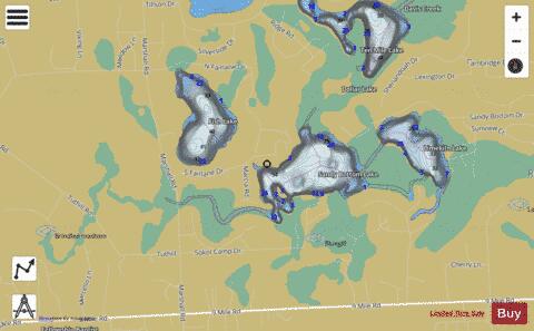 Sandy Bottom Lake depth contour Map - i-Boating App