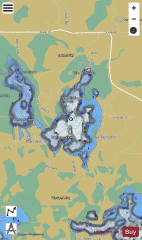 Patterson Lake depth contour Map - i-Boating App