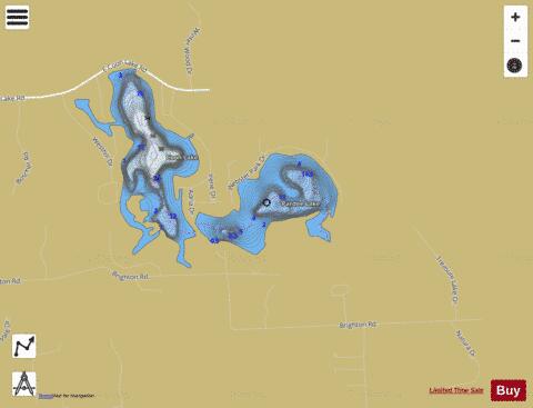 Pardee Lake depth contour Map - i-Boating App