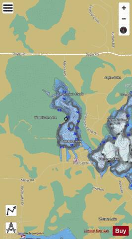 Woodburn Lake depth contour Map - i-Boating App