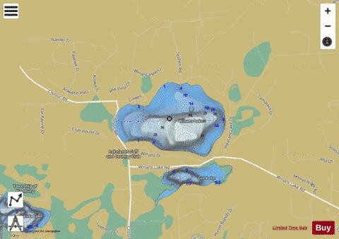 Winans Lake depth contour Map - i-Boating App
