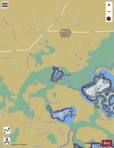 Mohican Lake depth contour Map - i-Boating App