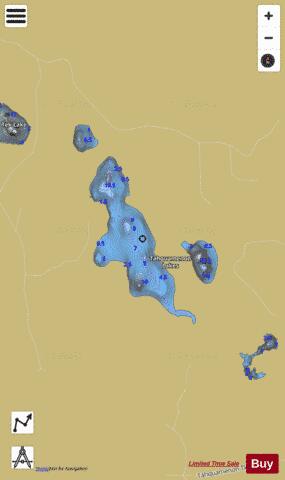 Tahquamenon Lake #3 depth contour Map - i-Boating App