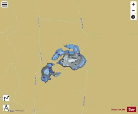 Belle Lake, North depth contour Map - i-Boating App