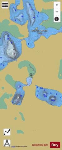 Little Two Hearted Lak depth contour Map - i-Boating App