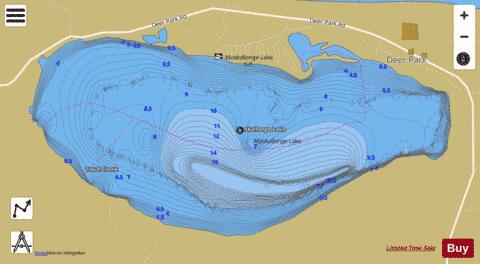 Muskallonge Lake depth contour Map - i-Boating App