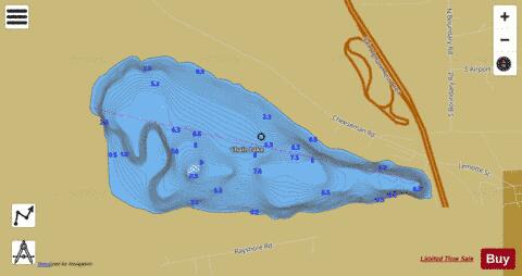 Chain Lake depth contour Map - i-Boating App
