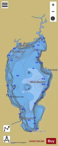 Millecoquins Lake depth contour Map - i-Boating App