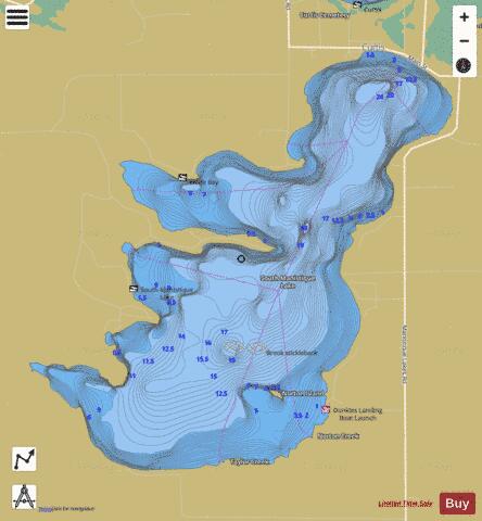 South Manistique Lake depth contour Map - i-Boating App