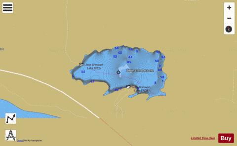 Little Brevoort Lake depth contour Map - i-Boating App