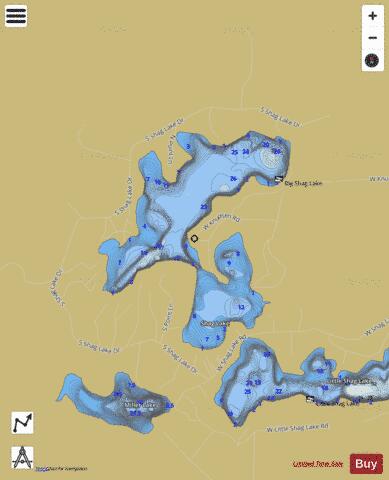 Shag Lake depth contour Map - i-Boating App