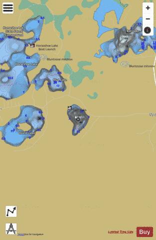 Twin Lake (north) depth contour Map - i-Boating App