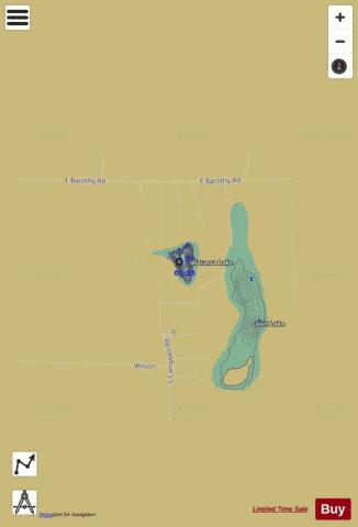 Watassa Lake depth contour Map - i-Boating App