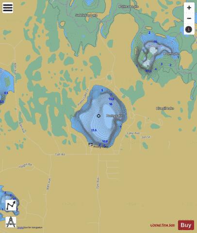 Pretty Lake depth contour Map - i-Boating App