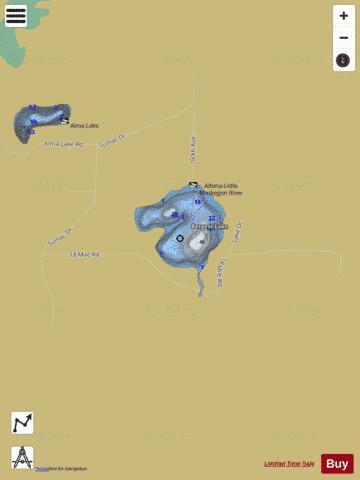 Bergess Lake depth contour Map - i-Boating App