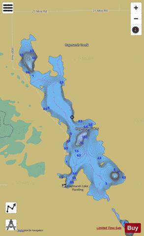 Haymarsh Lakes (north) depth contour Map - i-Boating App
