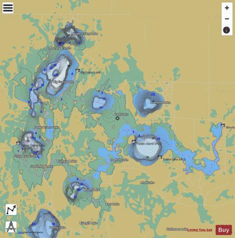 Martiny Lake depth contour Map - i-Boating App