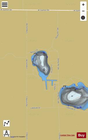 Nevins Lake depth contour Map - i-Boating App