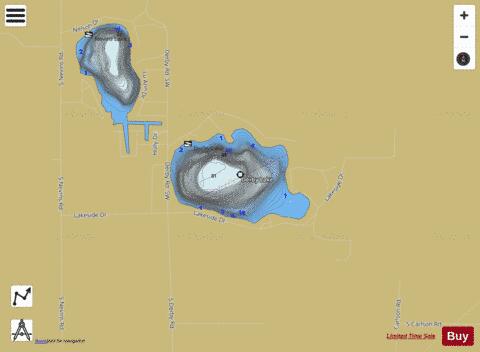 Derby Lake depth contour Map - i-Boating App
