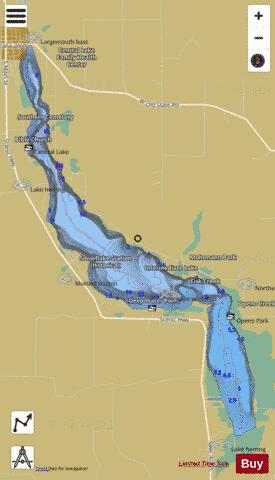 Intermediate Lake depth contour Map - i-Boating App