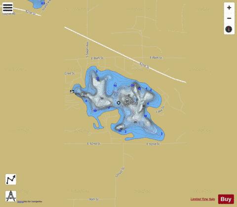 Bills Lake depth contour Map - i-Boating App