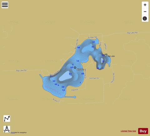Big Lake depth contour Map - i-Boating App