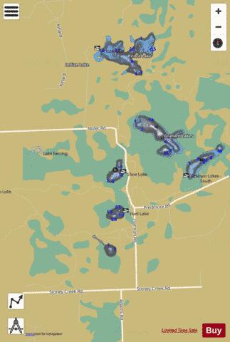 Shoe Lake depth contour Map - i-Boating App
