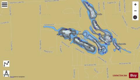 Clear/Squaw Lake depth contour Map - i-Boating App