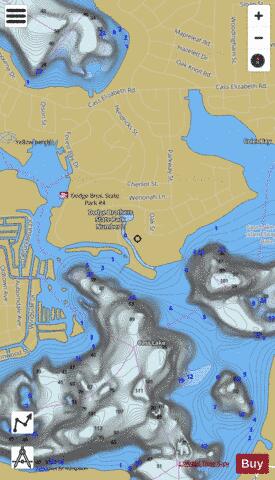 Hess Lake depth contour Map - i-Boating App