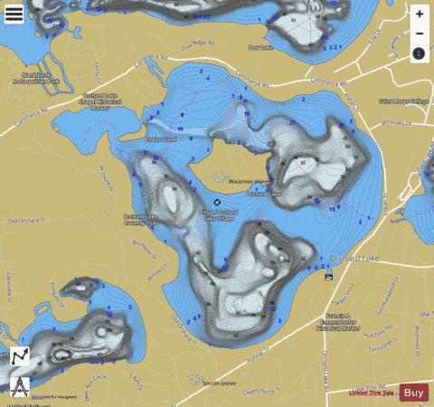 Orchard Lake depth contour Map - i-Boating App
