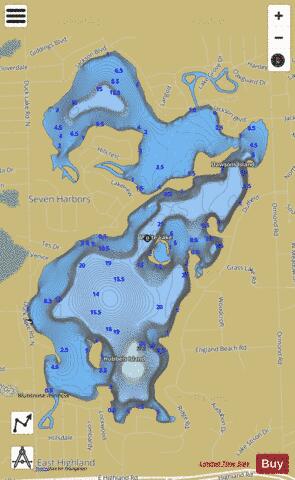 White Lake depth contour Map - i-Boating App