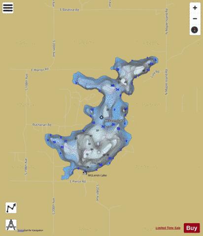 McLaren Lake depth contour Map - i-Boating App